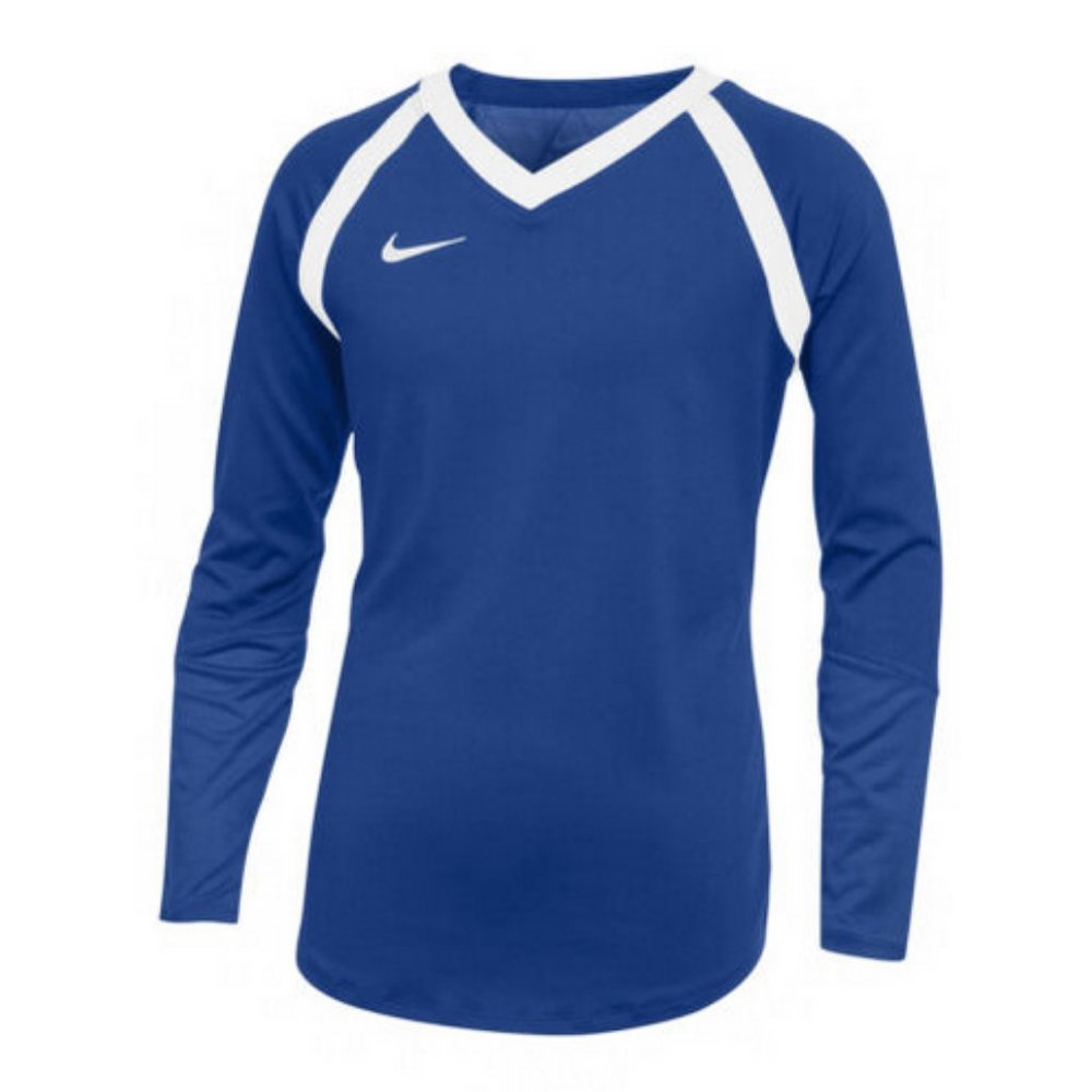 Nike Agility Royal Blue Long Sleeve Volleyball Jersey Shirt Girls Small NEW
